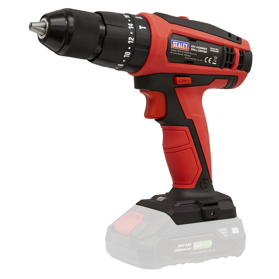 SEALEY CP20VCOMBO1EU 3 x SV20 Series Cordless Power Tool Kit 20V Euro Plug - 2 Batteries