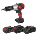 Sealey CP20VNRKIT SV20 Series Brushless Cordless Nut Riveter 20V - 2 Batteries