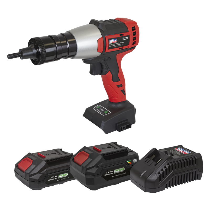 Sealey CP20VNRKIT SV20 Series Brushless Cordless Nut Riveter 20V - 2 Batteries