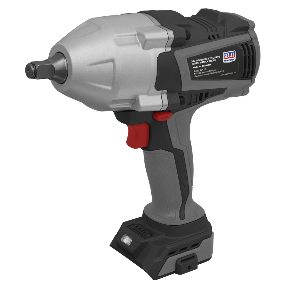 Sealey CP20VXIW Premier SV20 Series 1/2"Sq Drive Brushless Cordless Impact Wrench 20V - Body Only