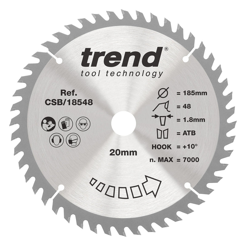Trend Tools CSB/18548 Trend Wood Cordless Circular Saw Blade 185Mm X 20Mm X 48T
