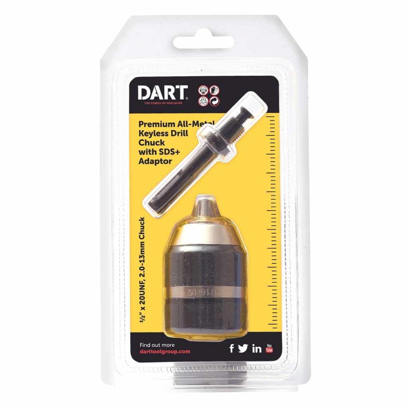 DART CU4080  1/2" x 20 unf, 2-13mm Keyless Chuck