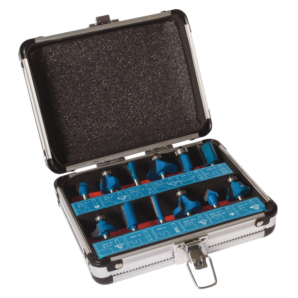 DART DASET1/4  12 Piece 1/4 Inch Router Cutter Set