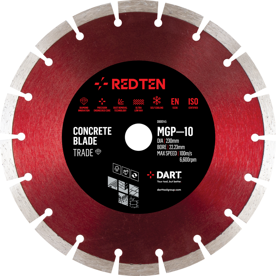 DART DB00135  Red Ten MGP-10 Diamond Blade 125D x 22B