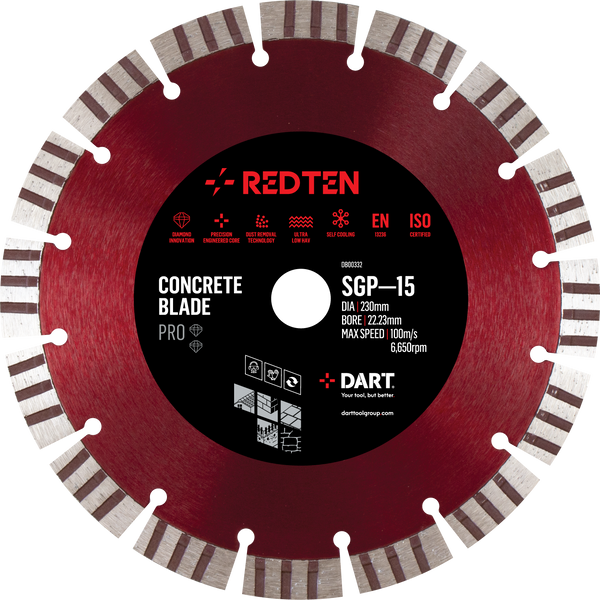 DART DB00300  Red Ten SGP-15 Diamond Blade 125Dmm x 22B