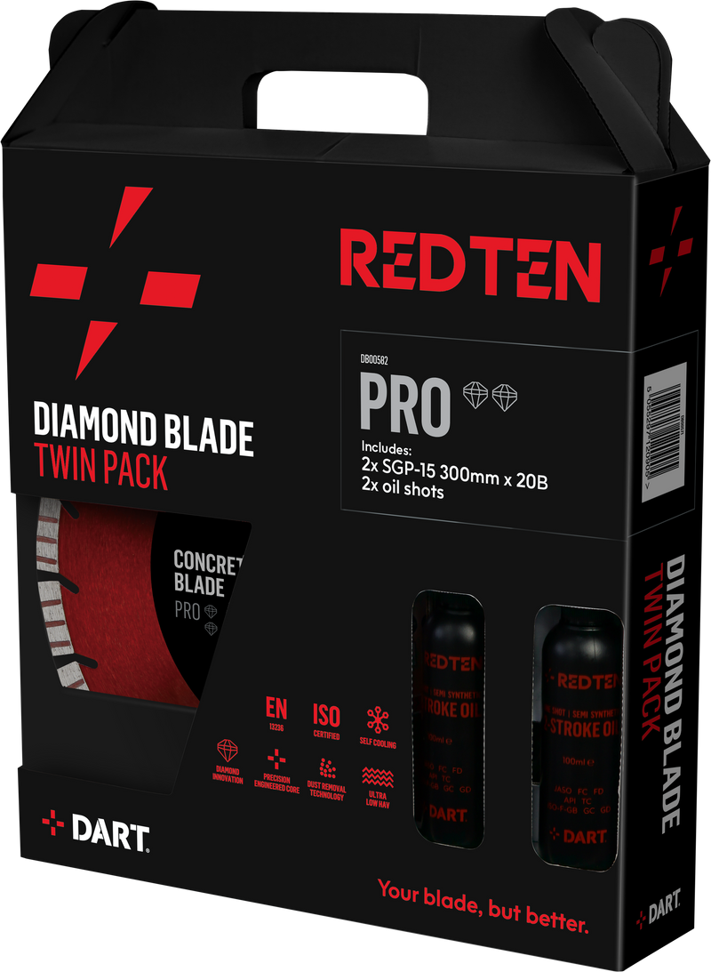 DART DB00582  Red Ten SGP-15 300mm x 20B Twin Pack with oil