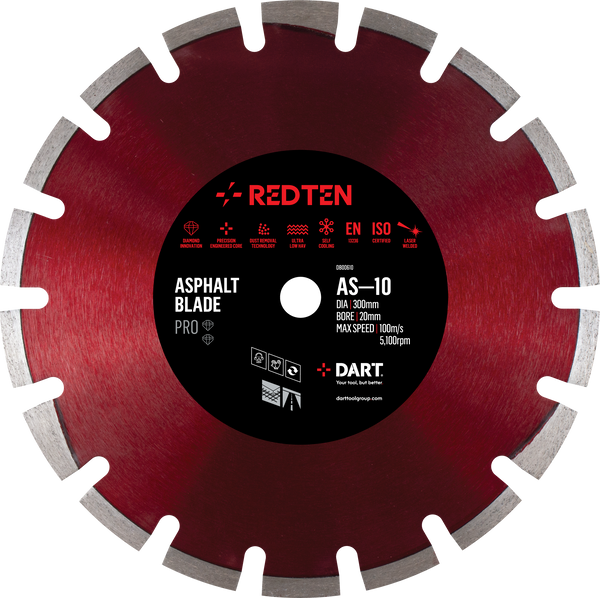 DART DB00630  Red Ten AS-10 Asphalt Dia Blade 350D x 25.4B