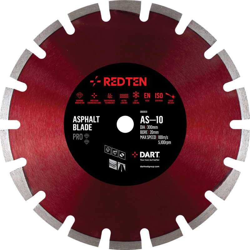 DART DB00630  Red Ten AS-10 Asphalt Dia Blade 350D x 25.4B