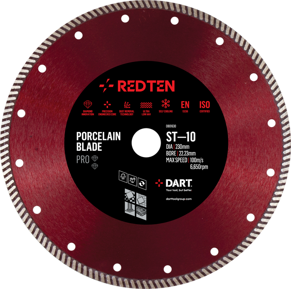 DART DB01651  Red Ten ST-10 Tile Diamond Blade 350Dmm x 25.4B