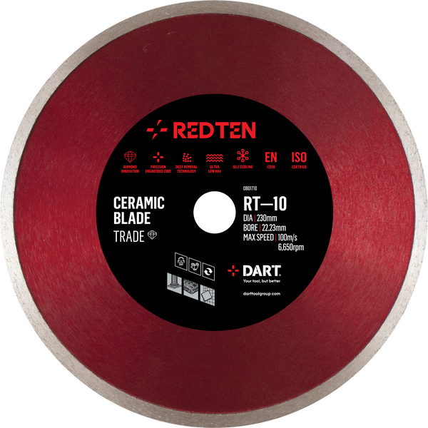 DART DB01711  Red Ten RT-10 Ceramic Dia. Blade 250Dmm x 22.23B