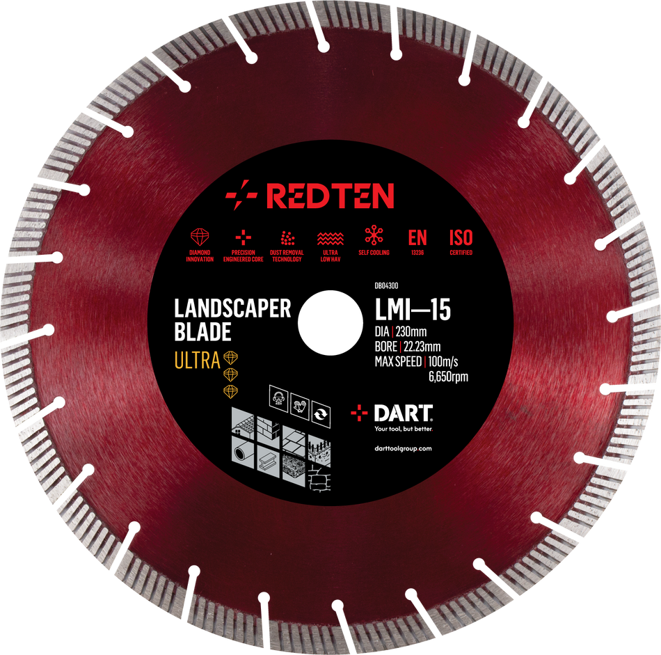 DART DB04298  Red Ten LMI-15 Landscaper Blade 115Dmm x 22.23B