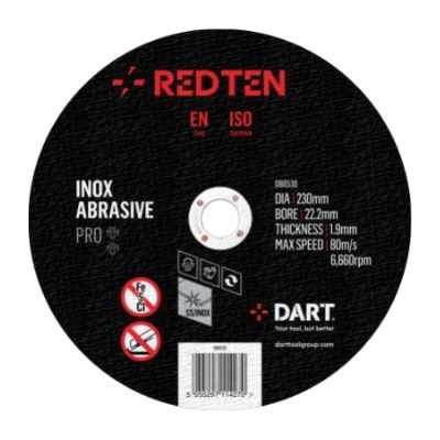 DART DB0512  Red Ten SS/Inox 115mm Abrasive Disc - Pack 25