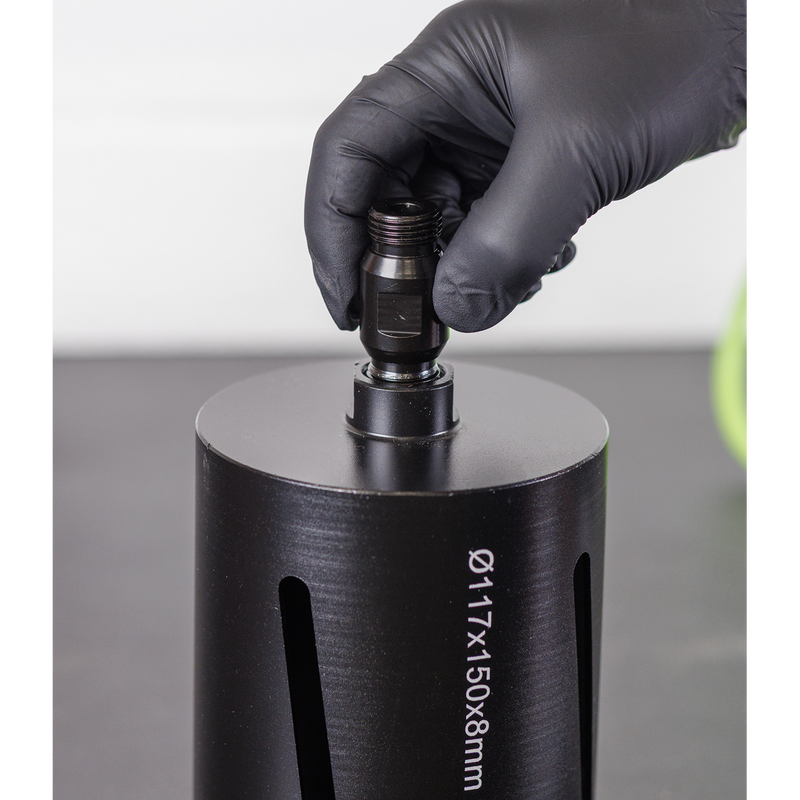 SEALEY DCD01 Diamond Core Drill Adaptor with Through Hole 1/2"BSP Male to 1/2"BSP Male