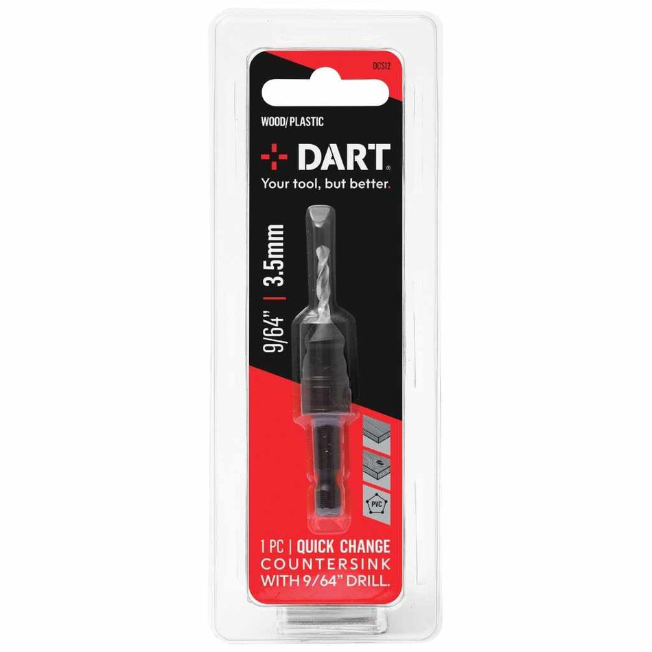 DART DCS12  Quick-Change Countersink -3.5mm (9/64) Drill
