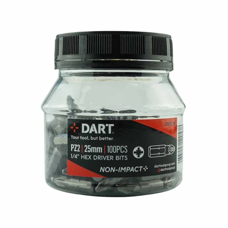DART DDBPZ2-100  PZ2 25mm Driver Bit - Pack 100