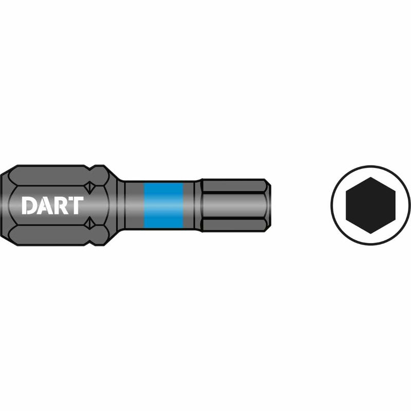 DART DDIHX3-10  Hex No.3 25mm Impact Driver Bit - Pack 10