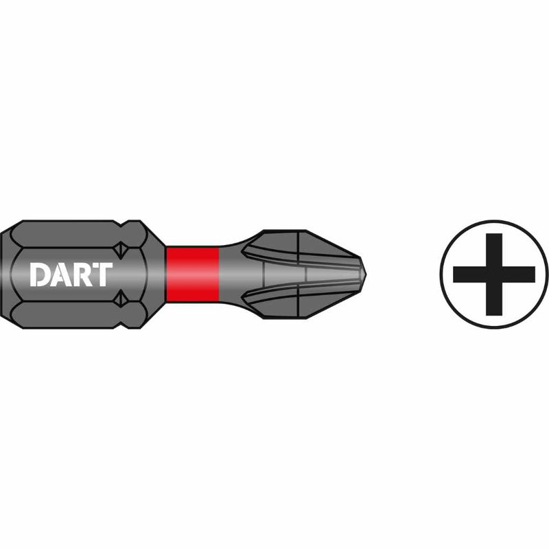 DART DDIPH1-10  PH1 25mm Impact Driver Bit - Pack 10