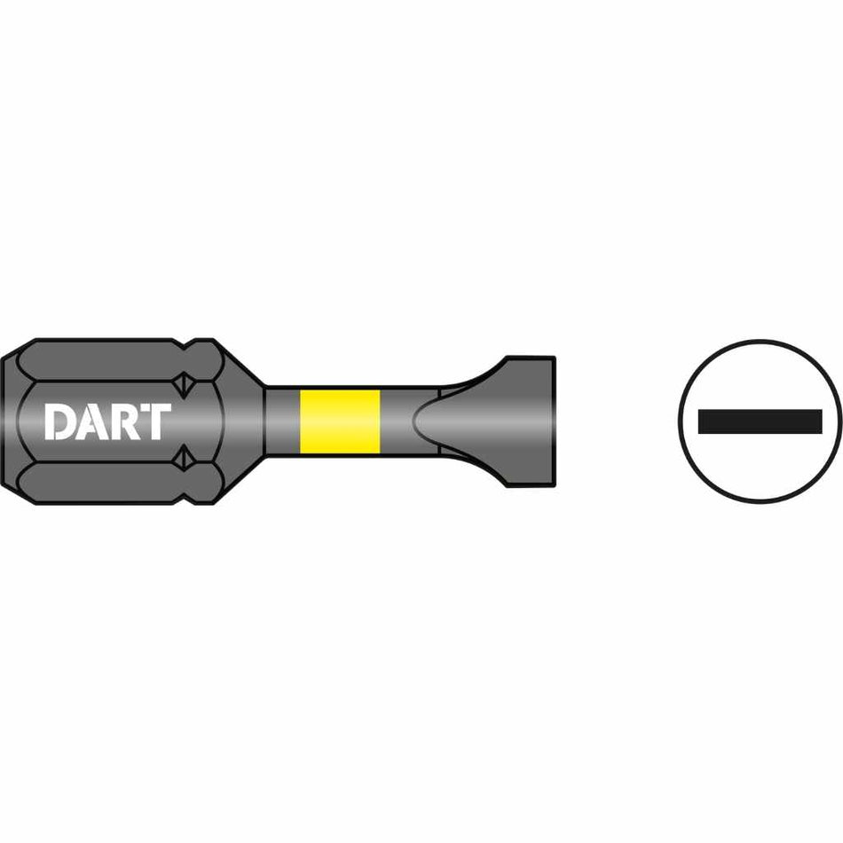 DART DDISL45-10  Slotted 4.5 x 0.6 x 25mm Impact Driver Bit - Pk 10