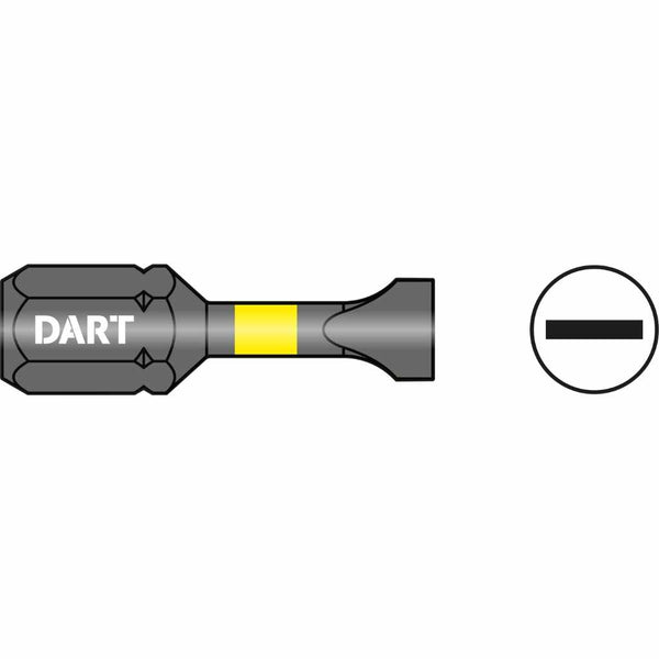 DART DDISL60-10  Slotted 6 x 1 x 25mm Impact Driver Bit - Pk 10