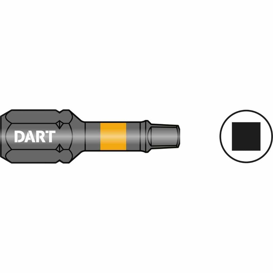 DART DDISQ1-10  Square No.1 25mm Impact Driver Bit - Pack 10