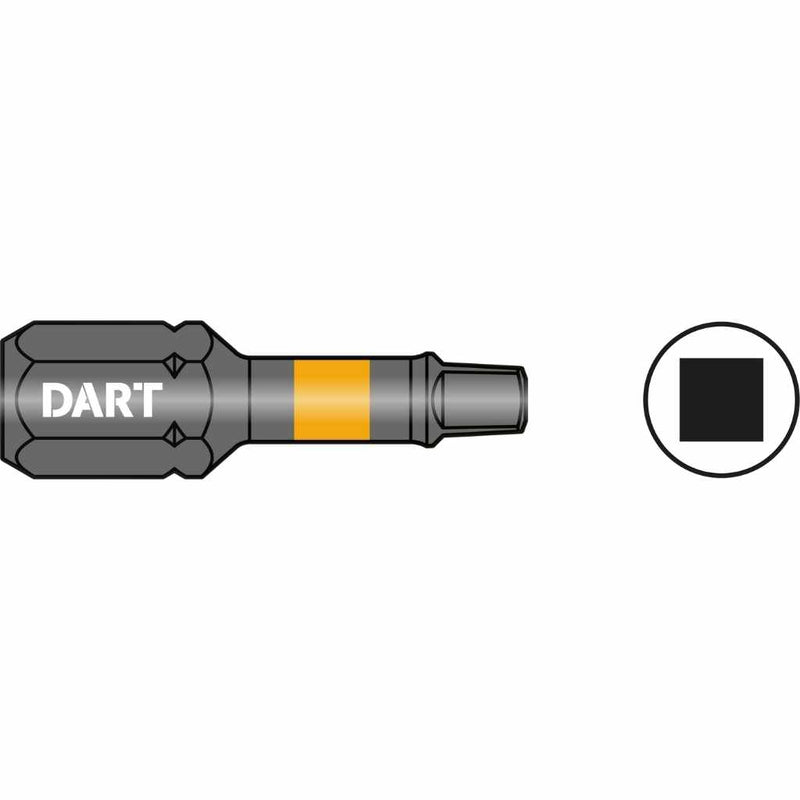 DART DDISQ1-10  Square No.1 25mm Impact Driver Bit - Pack 10