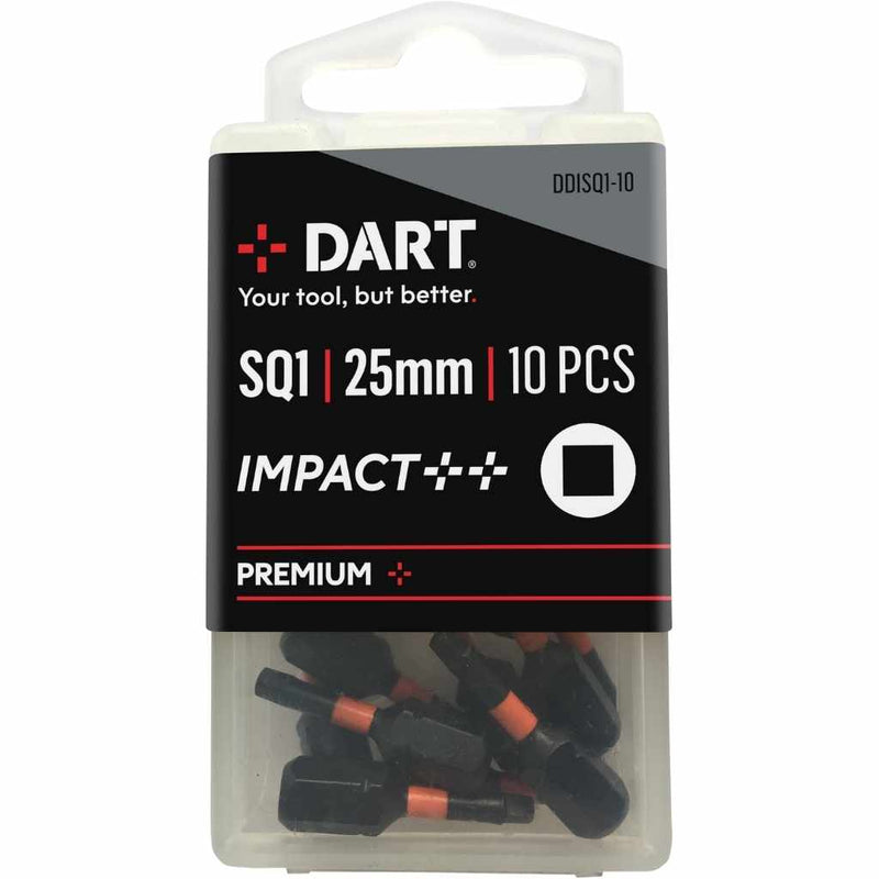 DART DDISQ1-10  Square No.1 25mm Impact Driver Bit - Pack 10