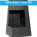 Dellonda DG105  Chiminea, Wood Burner, Heater for Outdoors W45cm x H150cm - Black Steel