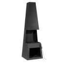 Dellonda DG107  Outdoor Chiminea Fireplace Fire Pit Heater Firewood Storage Black Steel