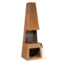 Dellonda DG108  Outdoor Chiminea Fireplace Heater Firewood Storage - Corten Steel