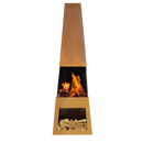 Dellonda DG108  Outdoor Chiminea Fireplace Heater Firewood Storage - Corten Steel