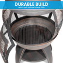 Dellonda DG112  Deluxe 360 degree Chiminea/Fire Pit/Outdoor Heater - Antique Bronze Finish - DG112