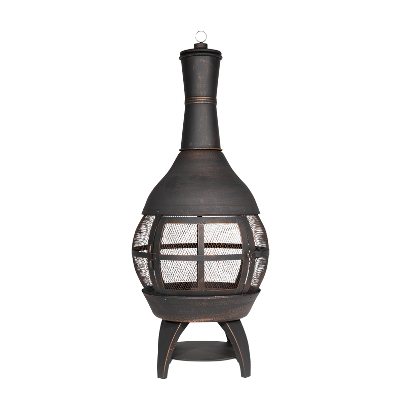 Dellonda DG112  Deluxe 360 degree Chiminea/Fire Pit/Outdoor Heater - Antique Bronze Finish - DG112
