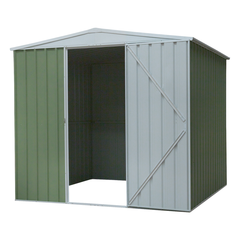 Dellonda DG115  Galvanized Steel Storage Shed with Apex Style Roof 230 x 230 x 220cm - Green