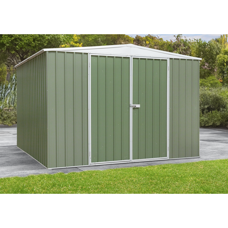 Dellonda DG116  Galvanized Steel Storage Shed with Apex Style Roof 300 x 300 x 220cm - Green