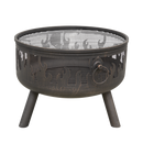 Dellonda DG117  Deluxe Fire Pit Fireplace Outdoor Patio Heater, Cooking Grill & Poker