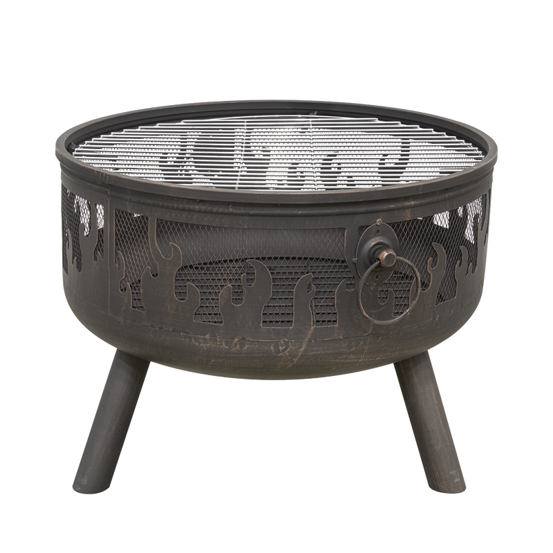 Dellonda DG117  Deluxe Fire Pit Fireplace Outdoor Patio Heater, Cooking Grill & Poker