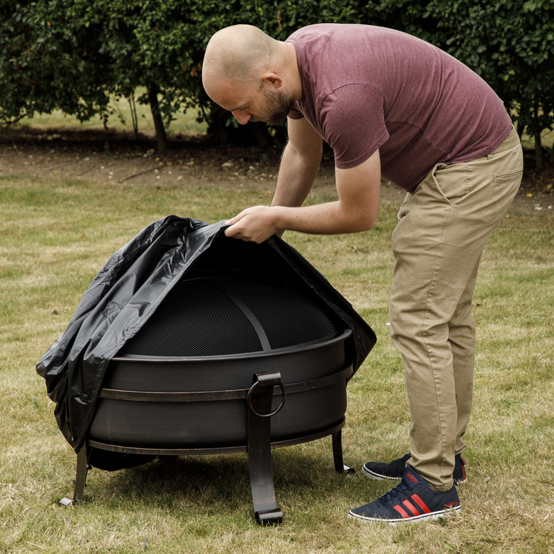Dellonda DG118  Fire Pit, Fireplace, Outdoor Patio Heater PVC Cover, Water-Resistant, Heavy-Duty