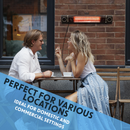 Dellonda DG125  Infrared Outdoor 2000W Patio Heater with Speakers for Music, Black