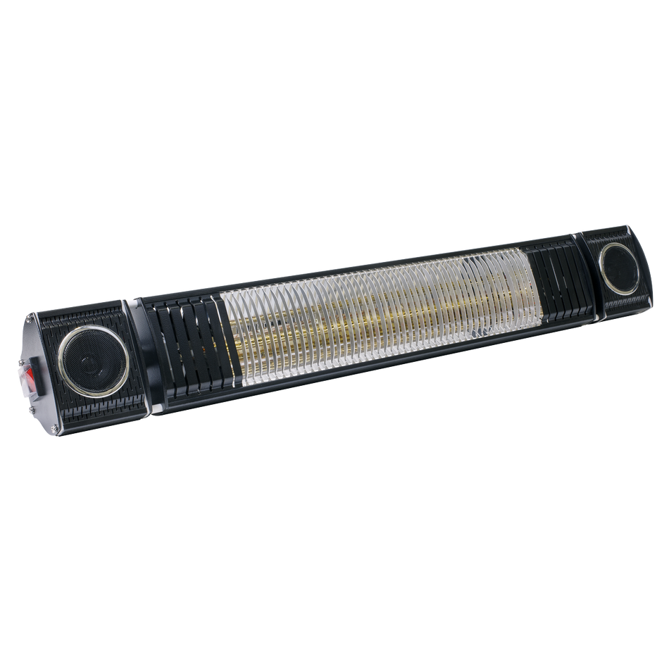 Dellonda DG125  Infrared Outdoor 2000W Patio Heater with Speakers for Music, Black