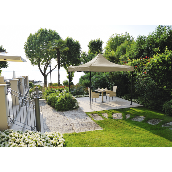 Dellonda DG126  Premium 2x2m Pop-Up Gazebo, Heavy Duty, PVC Coated, Water Resistant Fabric, Supplied with Carry Bag, Rope, Stakes & Weight Bags - Beige Canopy