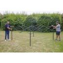 Dellonda DG128  Premium 2x2m Pop-Up Gazebo, Heavy Duty, PVC Coated, Water Resistant Fabric, Supplied with Carry Bag, Rope, Stakes & Weight Bags - Dark Green Canopy