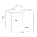 Dellonda DG128  Premium 2x2m Pop-Up Gazebo, Heavy Duty, PVC Coated, Water Resistant Fabric, Supplied with Carry Bag, Rope, Stakes & Weight Bags - Dark Green Canopy