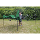 Dellonda DG128  Premium 2x2m Pop-Up Gazebo, Heavy Duty, PVC Coated, Water Resistant Fabric, Supplied with Carry Bag, Rope, Stakes & Weight Bags - Dark Green Canopy