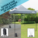 Dellonda DG129  Premium 2x2m Pop-Up Gazebo, Heavy Duty, PVC Coated, Water Resistant Fabric, Supplied with Carry Bag, Rope, Stakes & Weight Bags - Grey Canopy