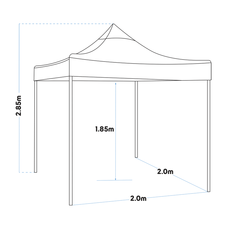 Sealey DG129 Dellonda Premium 2x2m Pop-Up Gazebo, Heavy Duty, PVC Coated, Water Resistant Fabric, Supplied with Carry Bag, Rope, Stakes & Weight Bags - Grey Canopy