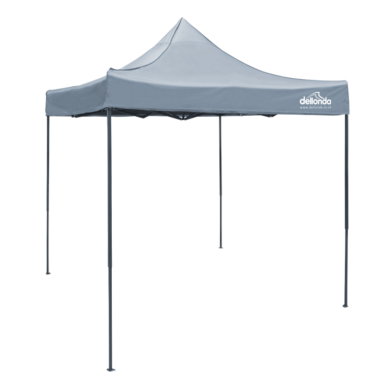 Sealey DG129 Dellonda Premium 2x2m Pop-Up Gazebo, Heavy Duty, PVC Coated, Water Resistant Fabric, Supplied with Carry Bag, Rope, Stakes & Weight Bags - Grey Canopy