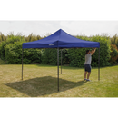 Dellonda DG131  Premium 3 x 3m Pop-Up Gazebo, PVC Coated, Water Resistant Fabric, Supplied with Carry Bag, Rope, Stakes & Weight Bags - Blue Canopy