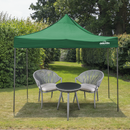 Dellonda DG132  Premium 3 x 3m Pop-Up Gazebo, PVC Coated, Water Resistant Fabric, Supplied with Carry Bag, Rope, Stakes & Weight Bags - Dark Green Canopy