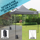 Dellonda DG133  Premium 3 x 3m Pop-Up Gazebo, PVC Coated, Water Resistant Fabric, Supplied with Carry Bag, Rope, Stakes & Weight Bags - Grey Canopy