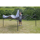 Dellonda DG133  Premium 3 x 3m Pop-Up Gazebo, PVC Coated, Water Resistant Fabric, Supplied with Carry Bag, Rope, Stakes & Weight Bags - Grey Canopy